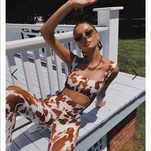 Weworewhat Bandeau Bra Top in Cowhide